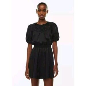 Aritzia Little‎ Moon Black Puff Sleeve Mini Dress XS